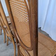 Set of 6 Mid-century Bentwood Cane Dining Chair, Thonet Style, 1970s Yugosl