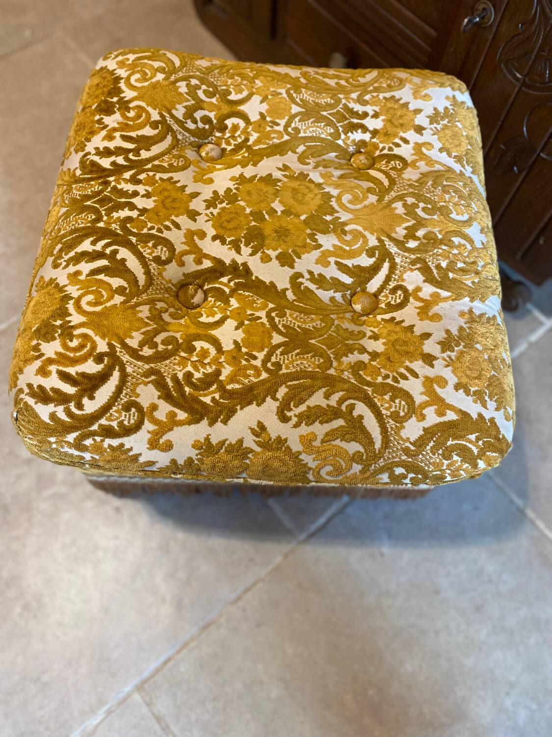 Vintage pouf or footrest