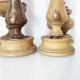 Set of 4 turned wooden candle holders
