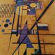 Large wool rug in Kandinsky design from the 80s.