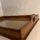 Old wooden and glass tray