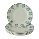 Lot 5 old Flat Plates Digoin - Sarreguemines Art Deco