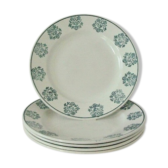 Lot 5 old Flat Plates Digoin - Sarreguemines Art Deco