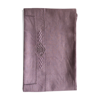 Old linen tablecloth tinted in lilac