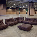 Sofa 3 places leather designed by Michel Ducaroy 1973