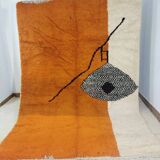 Moroccan handmade artisanal berber carpet magic orange eye 287 x 184 cm