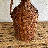 Wicker lamp, jute lampshade, fabric cable 2 m