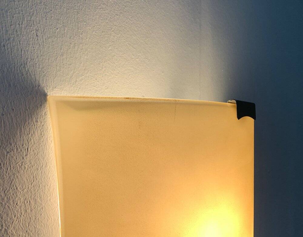 Postmodern vintage Italian glass wall lamp by Lucitalia, 1970s.