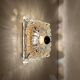 Pair large vintage architectonic wall lamps, 60s, glass
