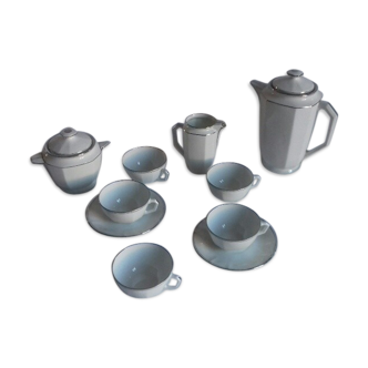 Lot: coffee service, limoges porcelain (10 pieces), art deco style