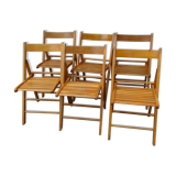 6 folding chairs wood vintage