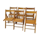 6 folding chairs wood vintage