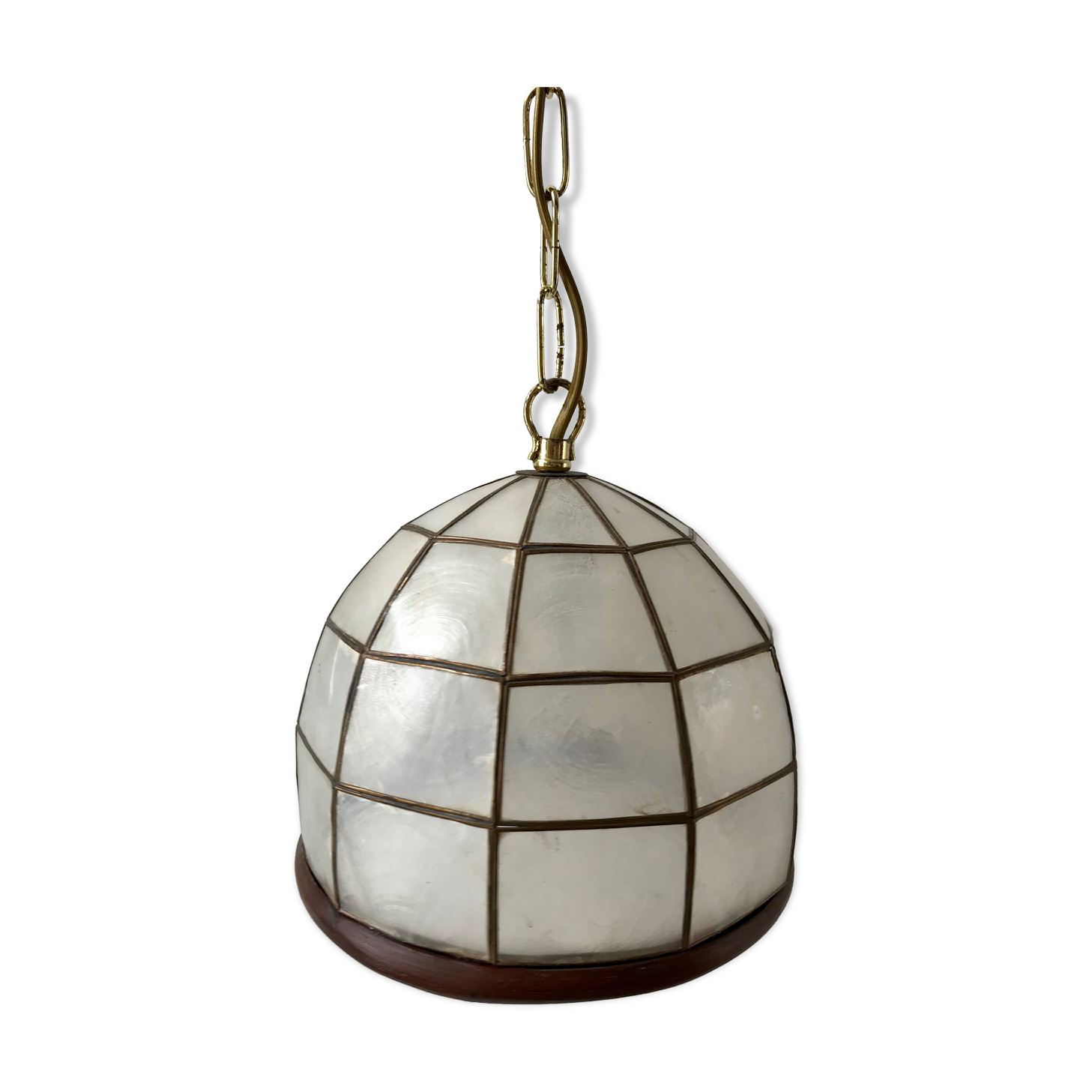 Suspension in mother-of-pearl and bamboo / wood 50s