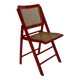 Vintage  Mid-Century Woven Cane Folding Chair  1960s in red cesca style