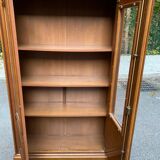 Vitrine Louis Philippe vintage en bois avec 2 portes