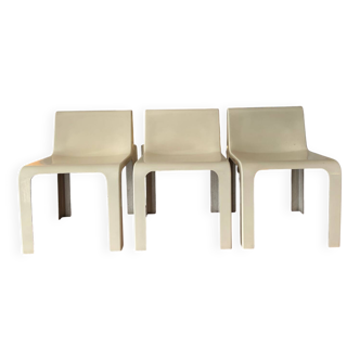 3 Chaises OZOO 600 de Marc Berthier pour Roche Bobois 1970