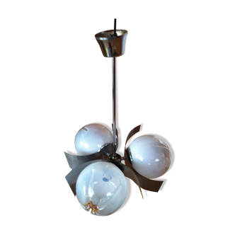 Chandelier ceiling light design Italian 1970, Mazzega in Murano glassware