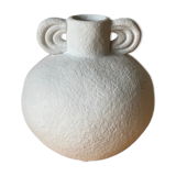 Vase in white platre with 11cm coves