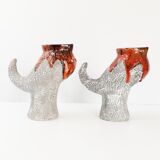 Paire de pichets zoomorphes vintage
