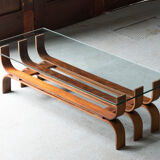 Coffee table with a steam-bent base by Ilse Möbel, 1960’s