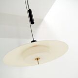 Rare, Height-Adjustable Black Metal Lamp from the 1950s