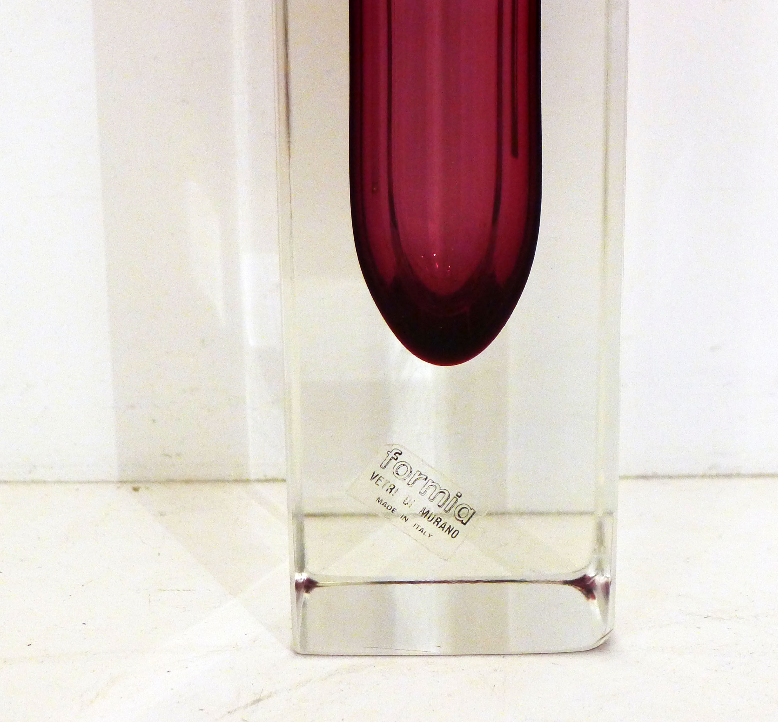 Large sommerso vase, Murano glass