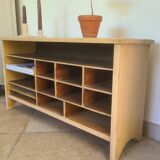 Vintage ochre bench locker shelf