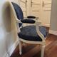 Médaillon Bleu Chiné Blanc  Epoque XIXe Restauré Traditionnellement