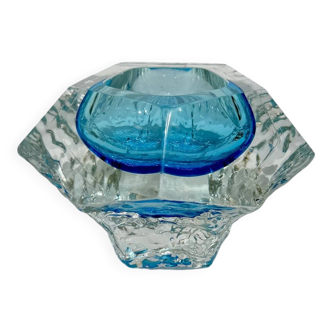 Sommerso trinket tray - Murano blown glass, Italy 1970