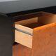 1980s lacquered wood and burl commode