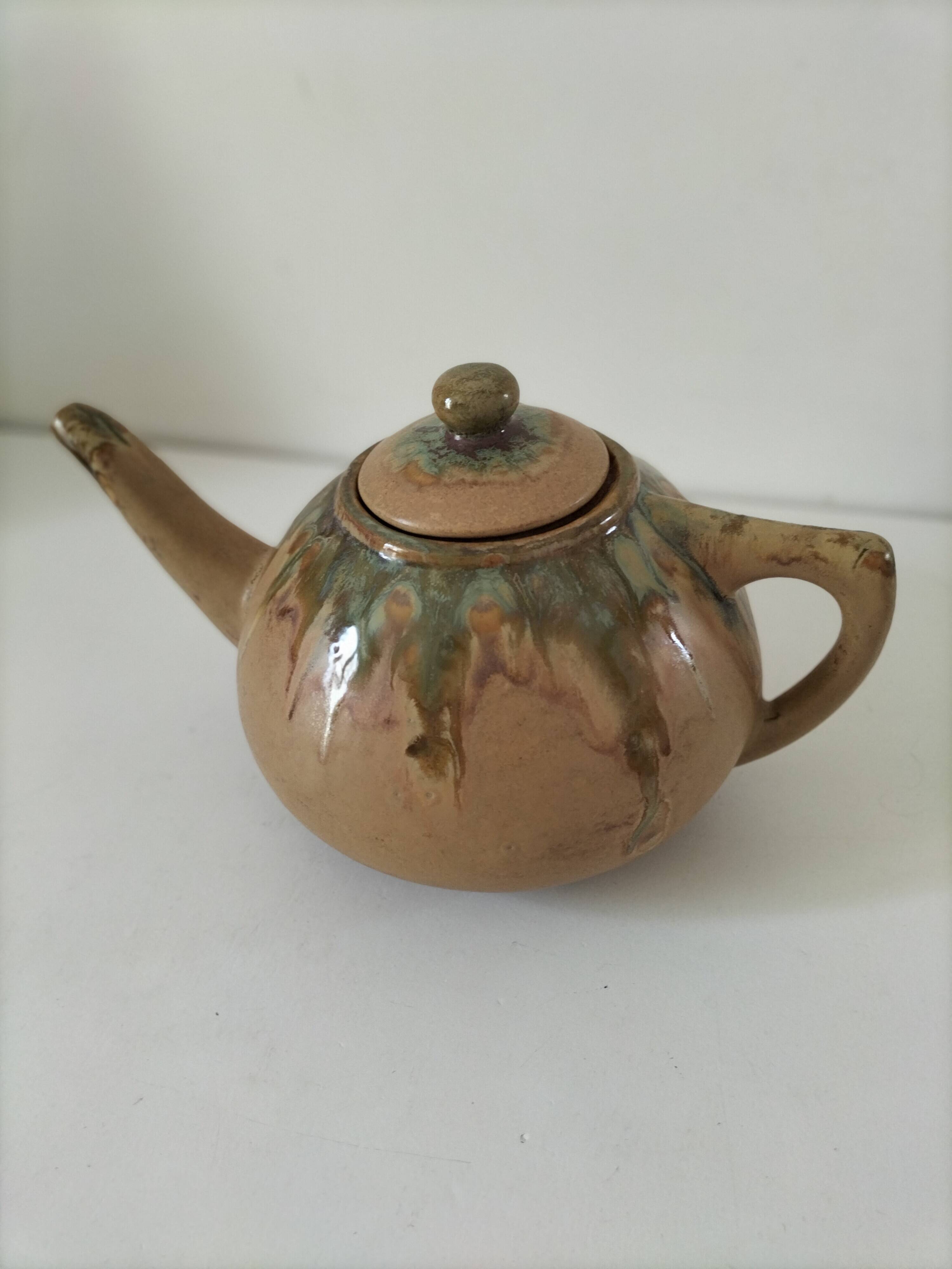 Grandet teapot in flamed stoneware Pierrefonds – Heraldic Faience