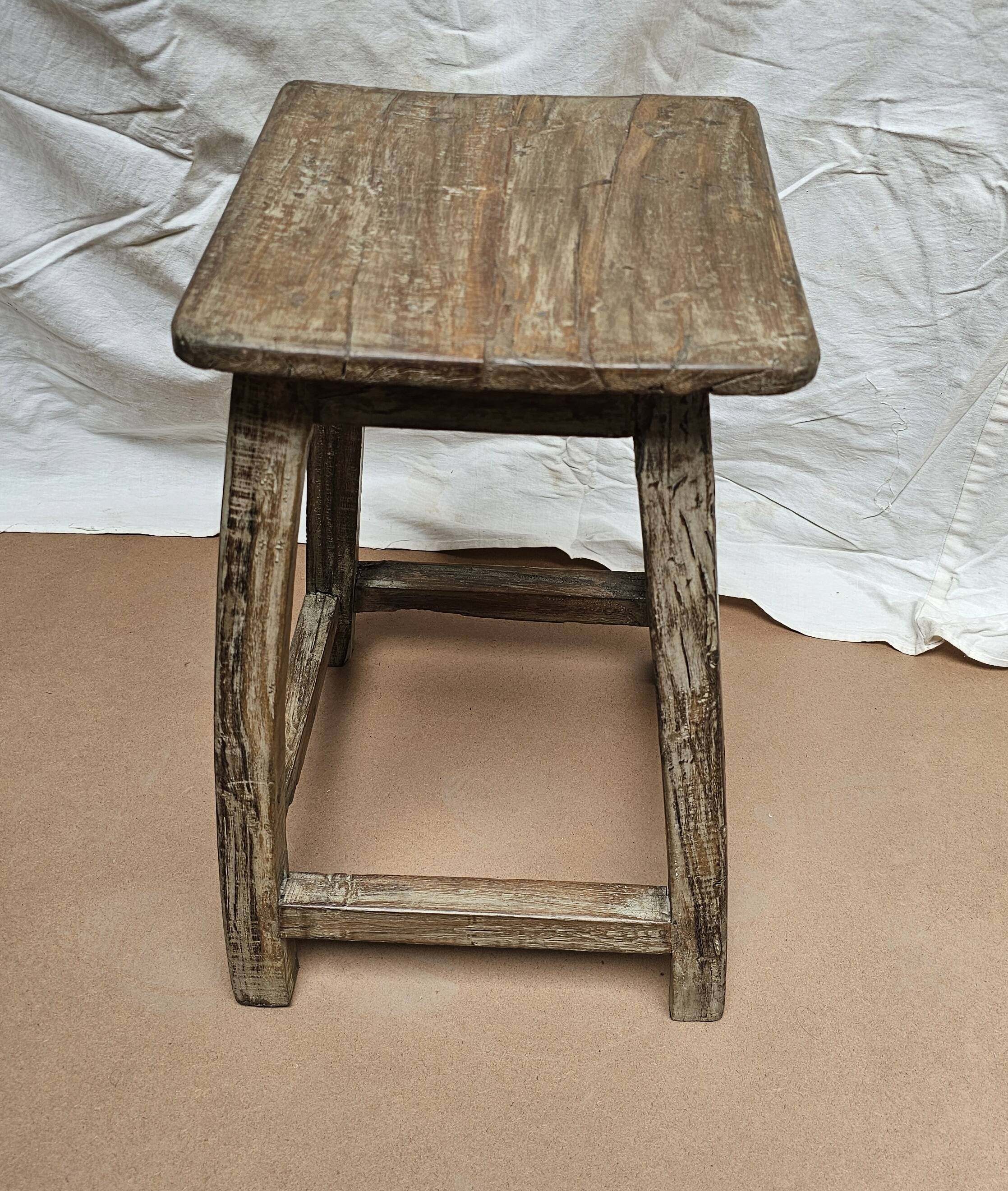 Burmese teak workshop stool