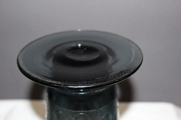 Vase bleu d'époque art déco dégagé à l'acide