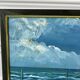 Tableau ancien mer enfants signé vintage
