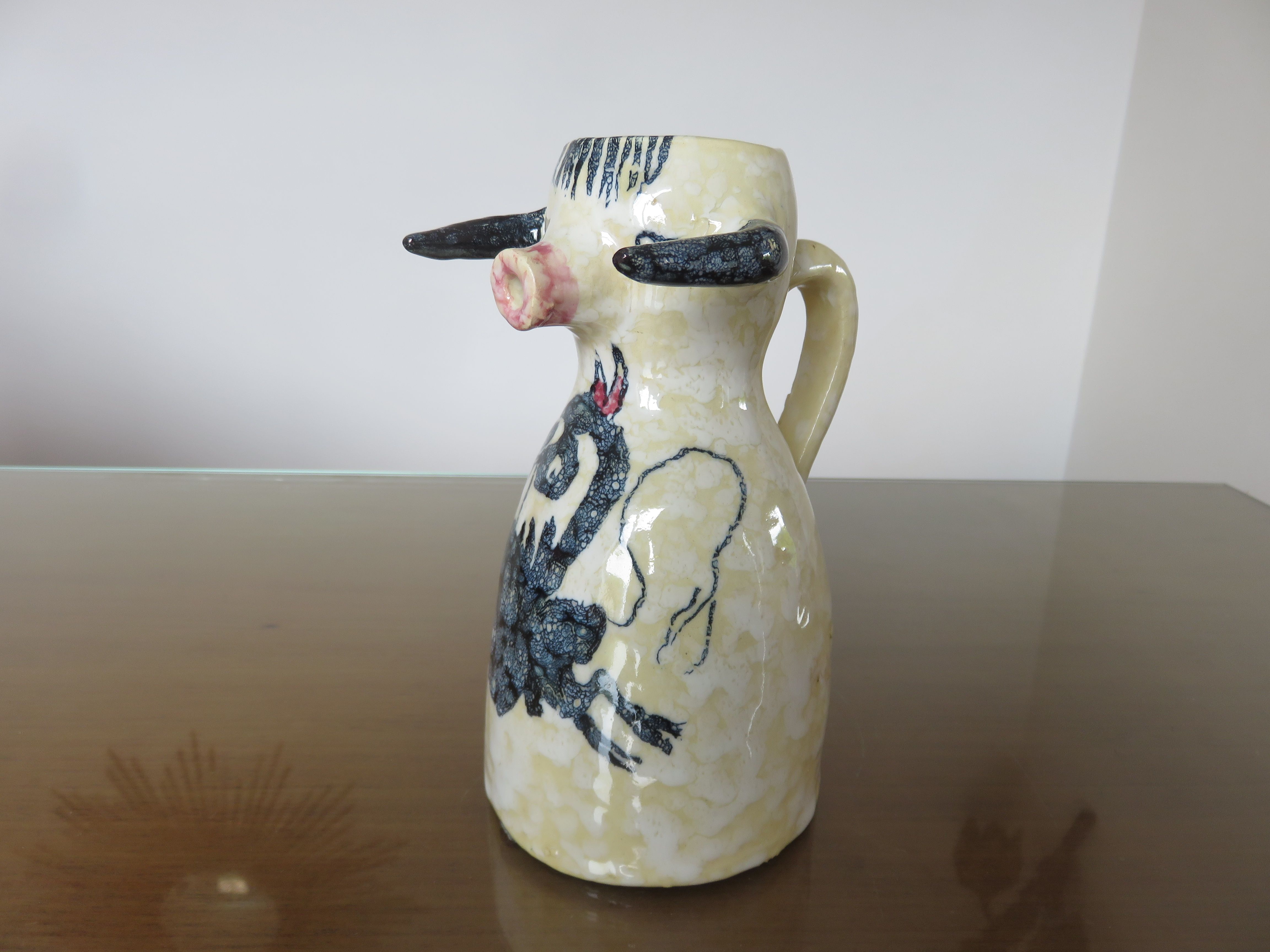 Zoomorphic ceramic bull Toledo Spain 50s 60s
