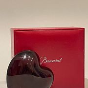 Baccarat red heart “amor” in crystal, stamped paperweight