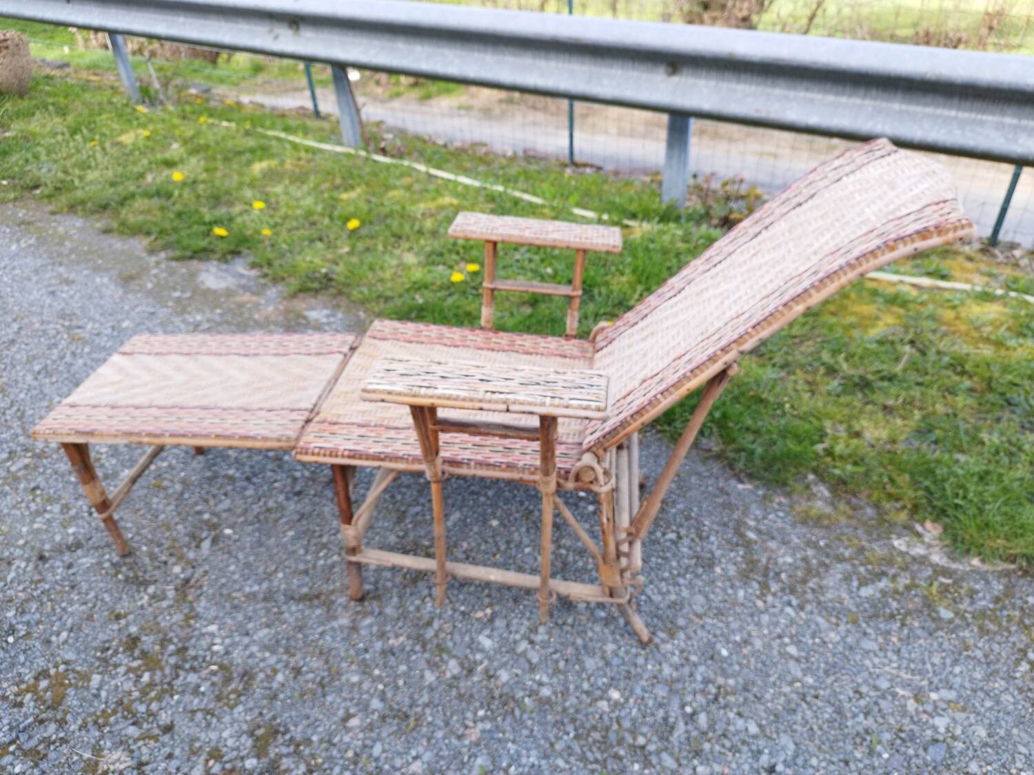 Chaise longue bain de soleil rotin fauteuil