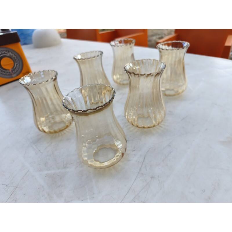 6 tulipes verre des années 60