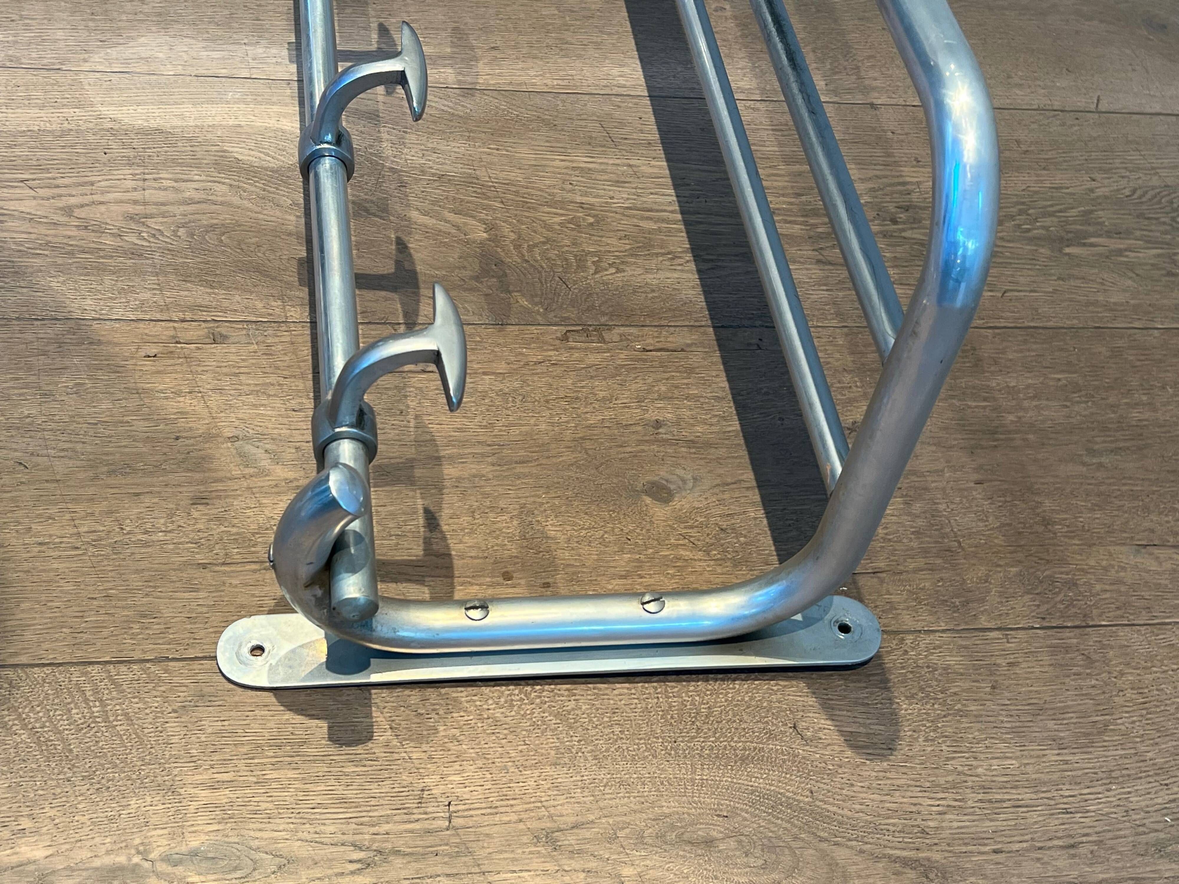 Large Aluminium Wall Coat Rack with Ten Hooks and Luggage Rack
