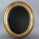 Old oval mirror frame wood gilded beaded stucco 38x32cm SB