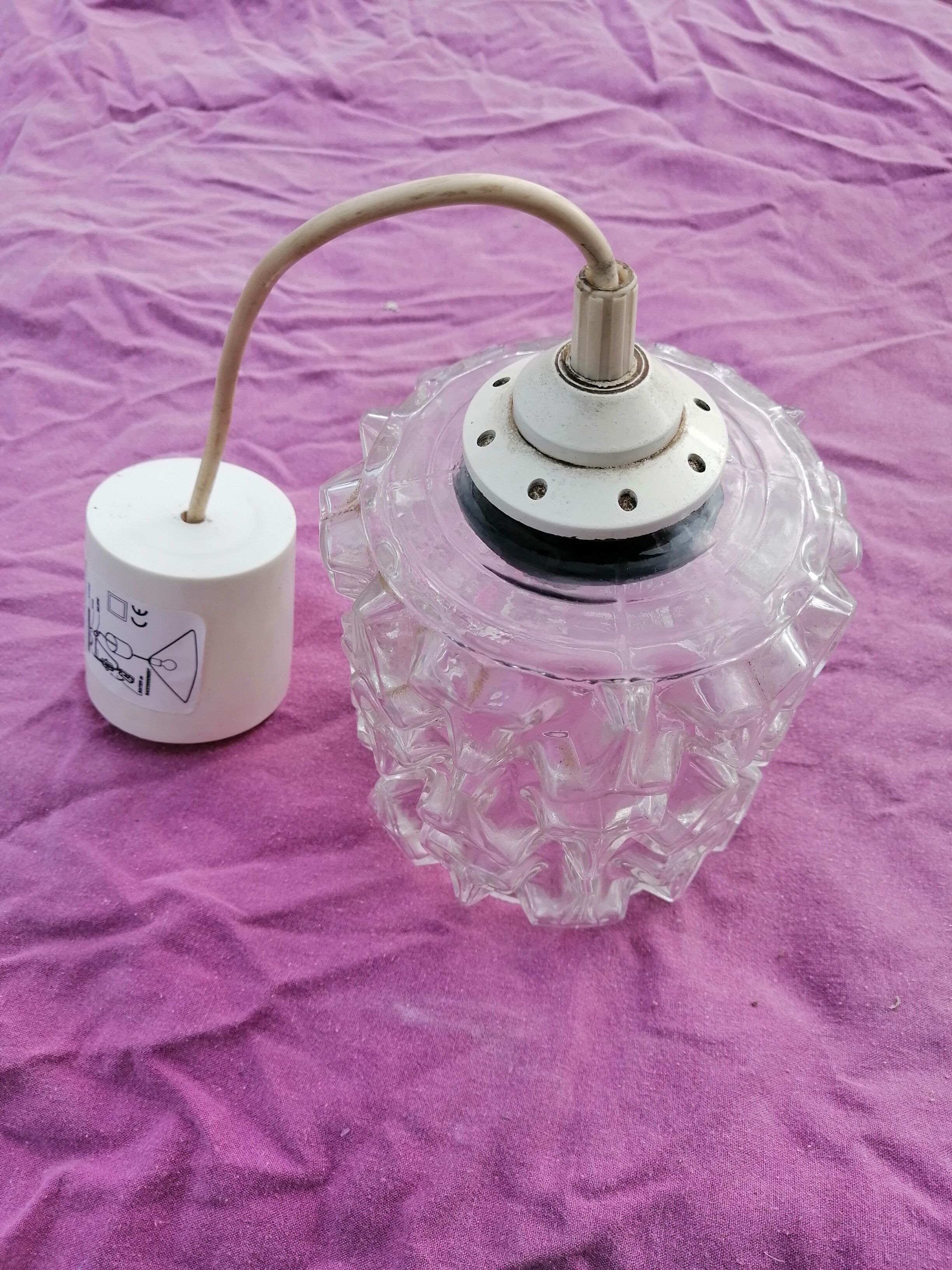 Vintage bubble glass pendant lamp