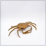 Brass trinket box in the shape of a blue crab, 1960s