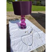 Lampe vintage en chrome et verre de couleur