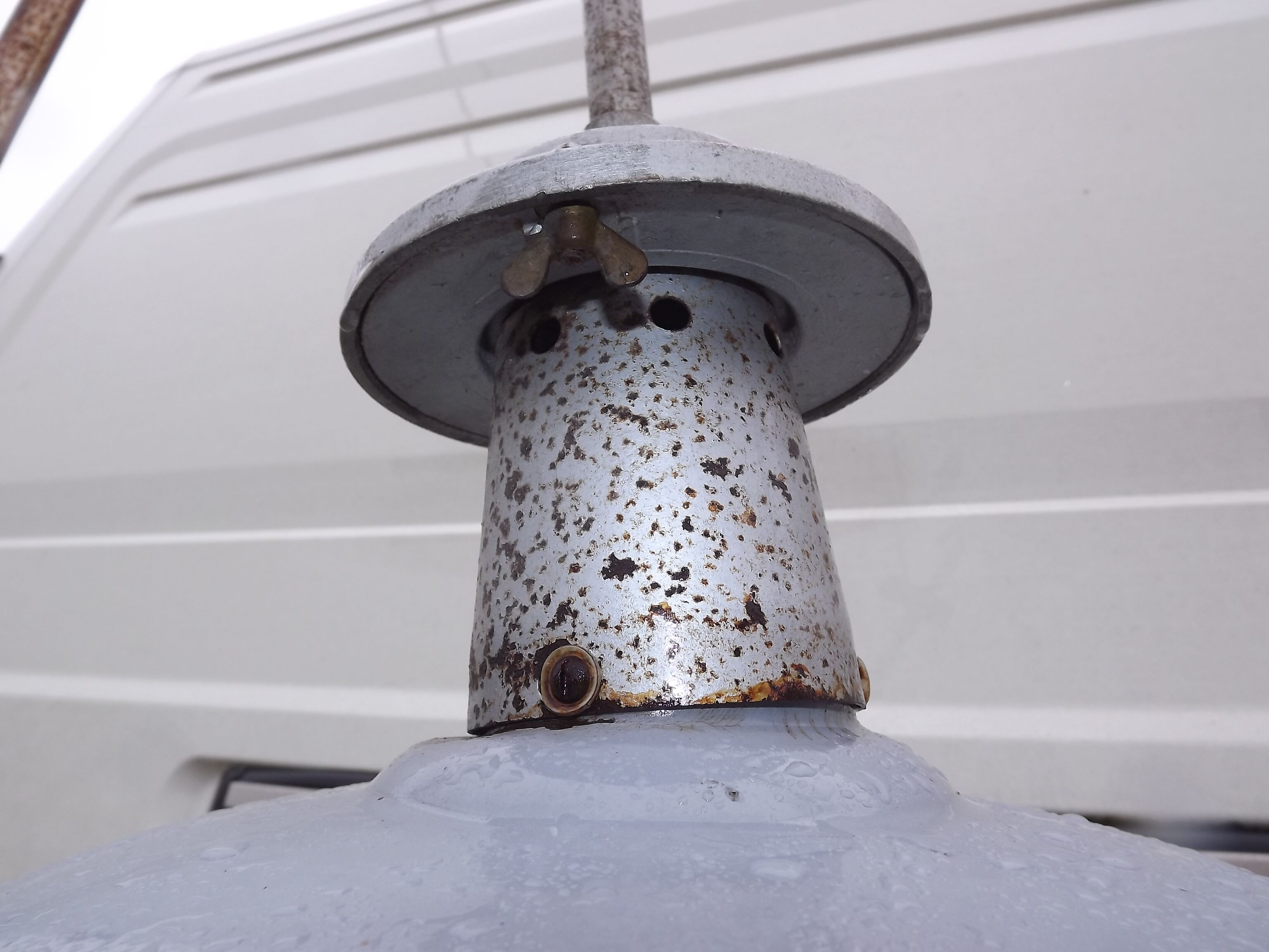 Industrial lamp in gray enameled Tole