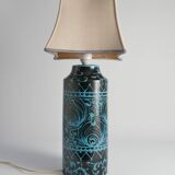 Black and Turquoise Ceramic Table Lamp by Avino Bagni, Italy, 1960s