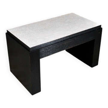 Table basse Art déco en bois à plateau ouvrant, France, 1950