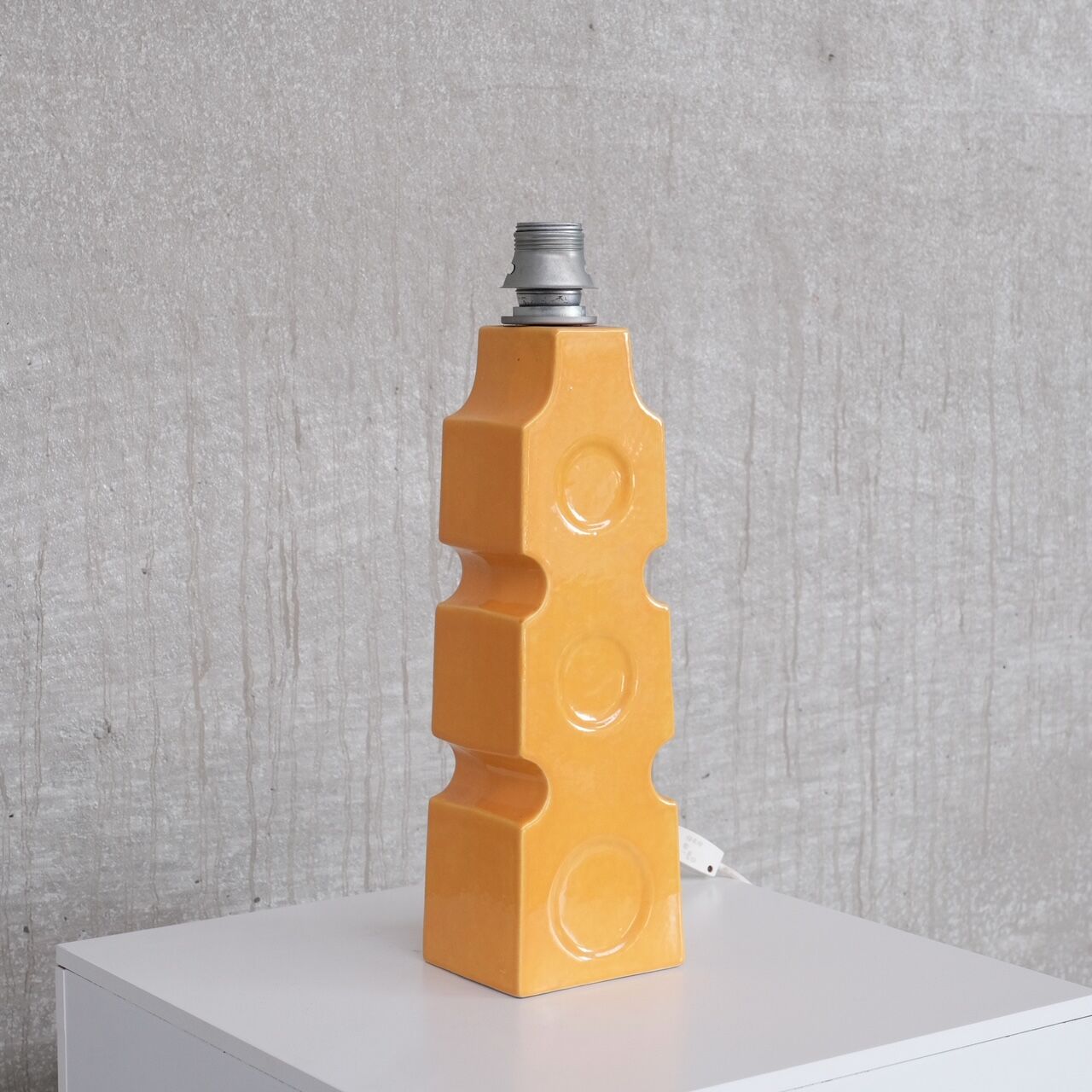 Single Pop Yellow Ceramic Mid-Century Belgium Table Lamp