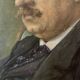 Portrait painting of a man with green eyes and mustache signed 1904