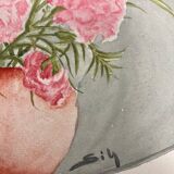 Watercolor with vintage carnations