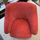 Fauteuil pied compas en velours rose